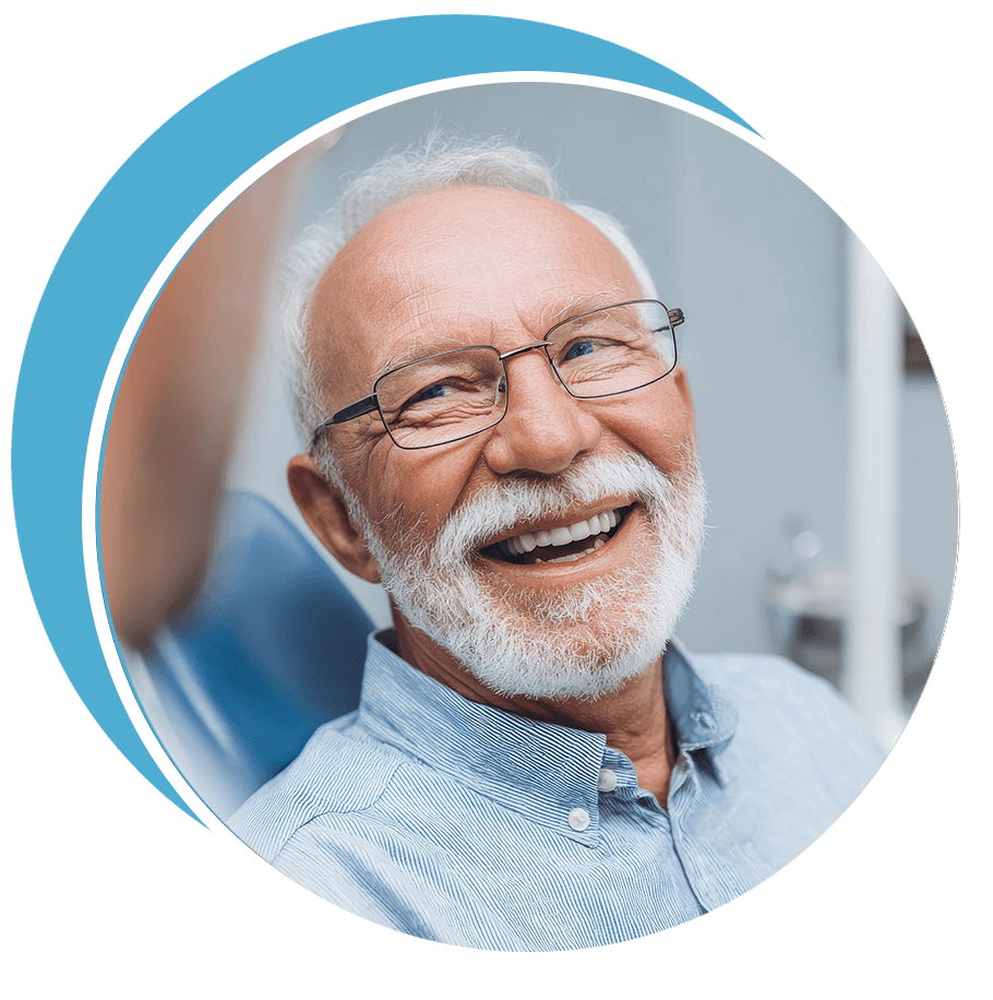 dental implant patient with his new smile