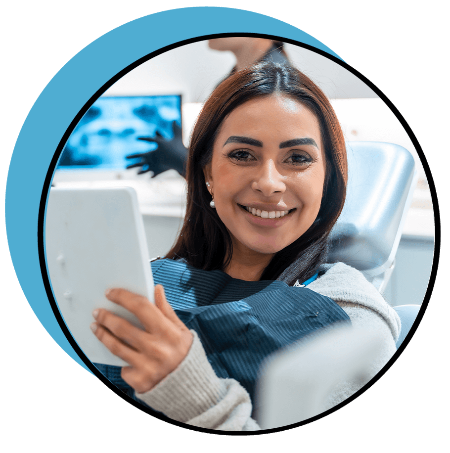 dental patient with her new dental implants