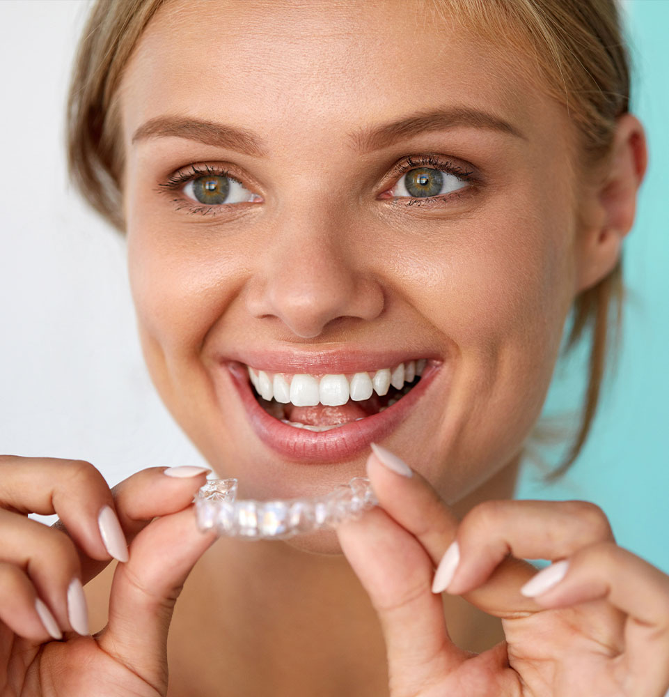 invisalign patient blonde
