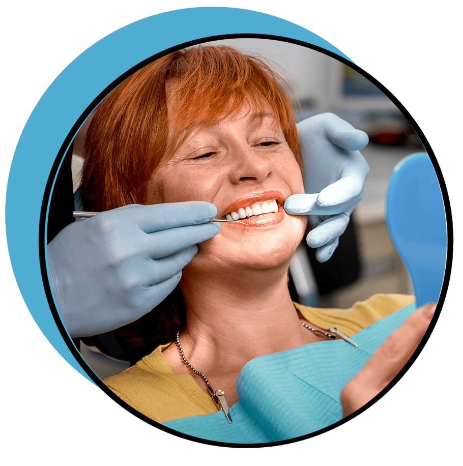 red hair lady new smile